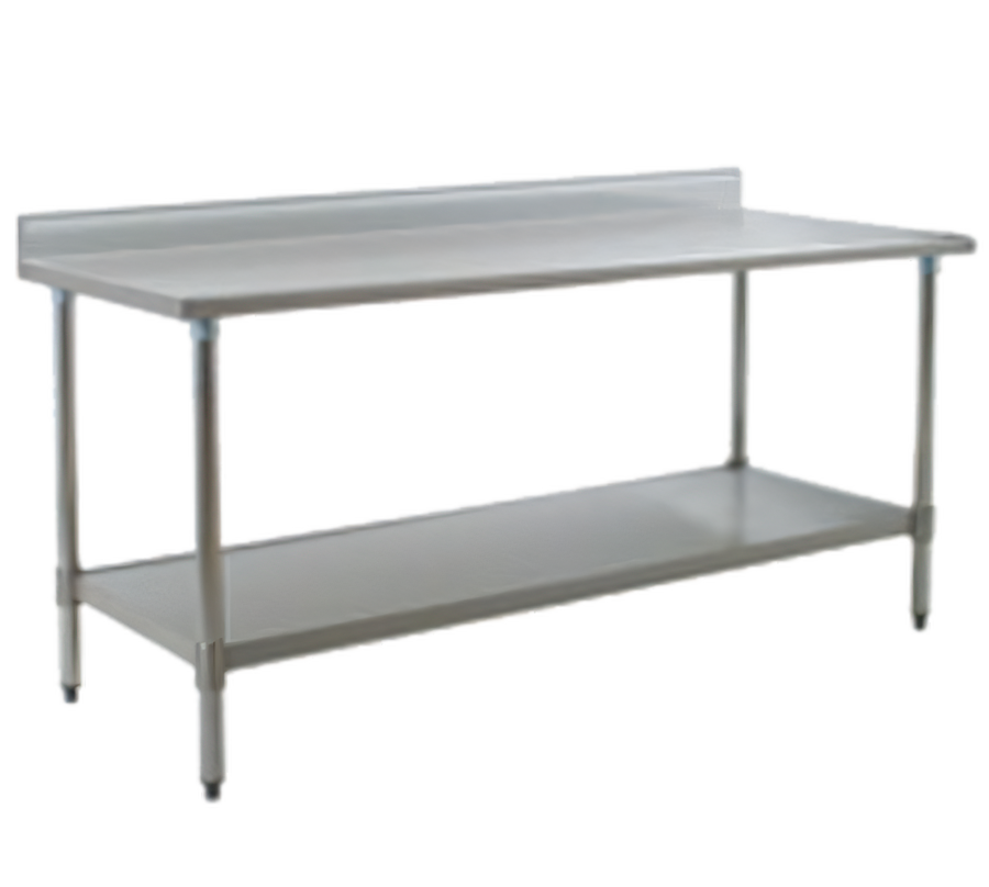 Product image #1 for Eagle Spec-Master 96 Inch x 36 Inch Stainless Steel Work Table With 4-1/2 Inch Backsplash and Adjustable Undershelf