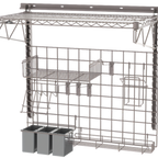 Thumbnail image #1 for Metro SWKIT-PIZZAPREPK4 Wall-Mounted Pizza Prep Station Starter Unit, 36 W x 20 D, Metroseal Gray Epoxy-Coated Finish, Microban Protection