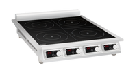 Eurodib CCI4351PH Commercial 4-Zone Induction Cooktop, 31.2-Inch, 240V, Stainless Steel