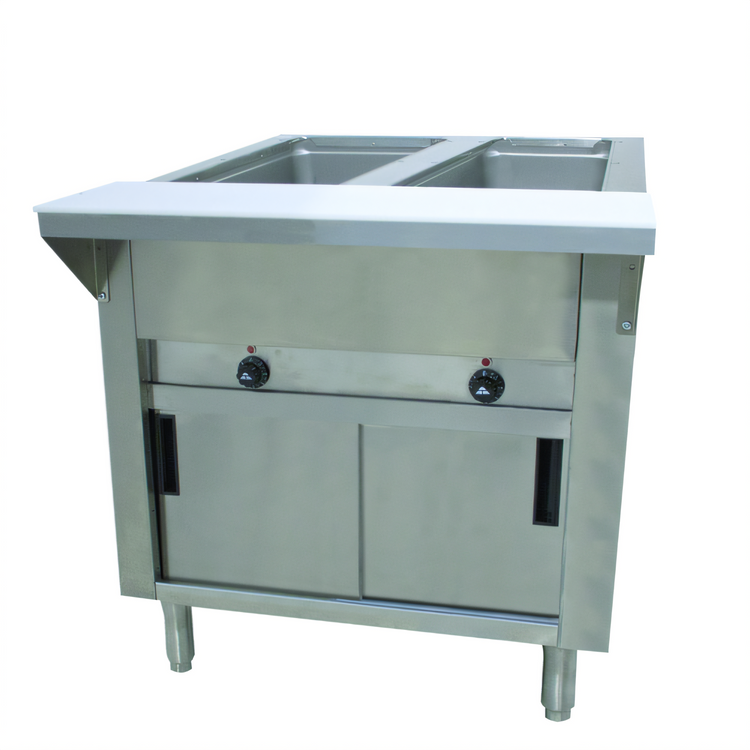 Product image #1 for Advance Tabco Triumph Supreme 240V Electric Hot Food Table with 2 Open Wells and Stainless Steel Top