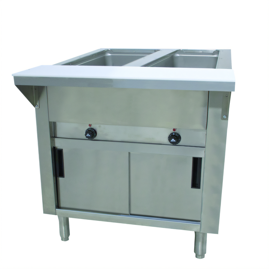 Product image #1 for Advance Tabco Triumph Supreme 240V Electric Hot Food Table with 2 Open Wells and Stainless Steel Top