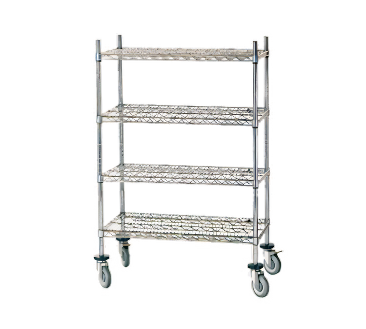 Product image #1 for Advance Tabco 4-Shelf Chrome Mobile Cart with Rubber Casters, 18 x 48 Inches