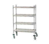 Advance Tabco 4-Shelf Chrome Mobile Cart with Rubber Casters, 18 x 48 Inches