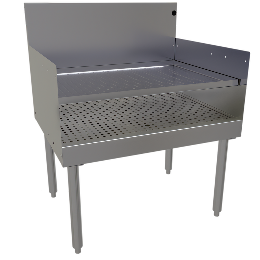 Product image #1 for Glastender Freestanding Recessed Drainboard, 30 Inch Wide x 24 Inch Deep, Stainless Steel