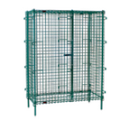 Thumbnail image #1 for Eagle Group EagleGard SC3030E Stationary Wire Security Cage with Double Hasps Doors, 33-1/4"W x 33-1/4"D x 67"H