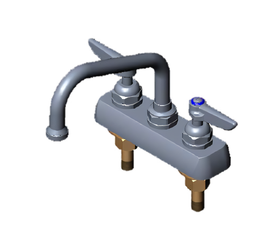 Product image #1 for T&S Brass B-1110-M Deck-Mounted Workboard Faucet, 4-Inch Centers, Low-Lead