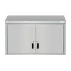 Thumbnail image #1 for Koolmore KM-WMC-1548-S 48-Inch Wall-Mounted Stainless Steel Cabinet with Locking Hinged Doors, Slanted Roof, and 2 Shelves