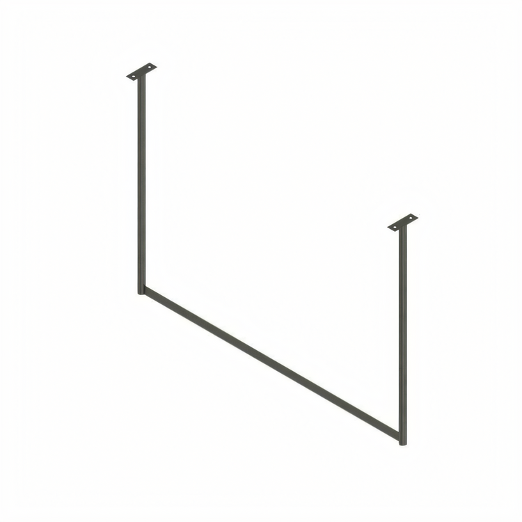 Product image #1 for John Boos Ceiling-Mounted Single-Bar Stainless Steel Pot Rack with 5 Double Hooks, 55-1/4-Inch Overall Width