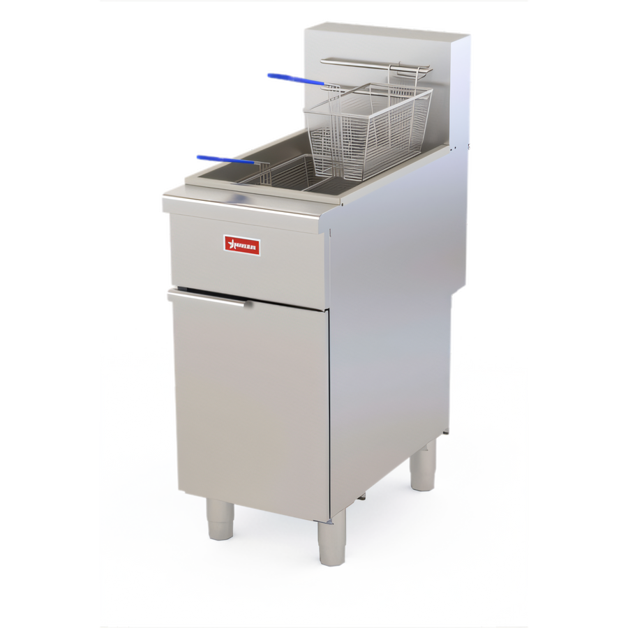 Product image #1 for Omcan USA Commercial 16-Inch Floor Model Natural Gas Fryer, Open Pot, 56-60 lb Oil Capacity