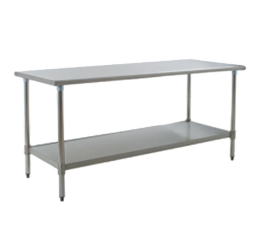 Product image #1 for Eagle Budget Series 30" x 30" 430 Stainless Steel Corner Work Table with Adjustable Undershelf