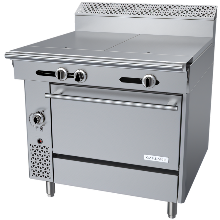 Product image #1 for Garland Cuisine Series 36-Inch Heavy Duty Gas Range with (2) 18-Inch Even-Heat Hot Tops and Convection Oven