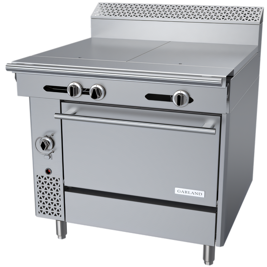Product image #1 for Garland Cuisine Series 36-Inch Heavy Duty Gas Range with (2) 18-Inch Even-Heat Hot Tops and Convection Oven