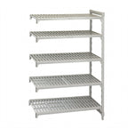 Thumbnail image #2 for Cambro Camshelving® Premium CPA183072V5480 5-Tier Vented Add-On Polymer Shelving Unit, 18 x 30 x 72 in, Speckled Gray