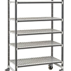 Thumbnail image #1 for Cambro Camshelving® Elements EXMU245470V5480 5-Tier Vented Mobile Starter Shelving Unit, 24 x 54 x 70-1/4 in., Speckled Gray