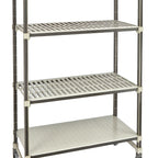 Thumbnail image #1 for Cambro Camshelving® Elements EMT243680VS4480 High-Density Overhead Track Mobile Shelving Starter Unit, 24 x 36 x 80 in, 4-Tier Mixed