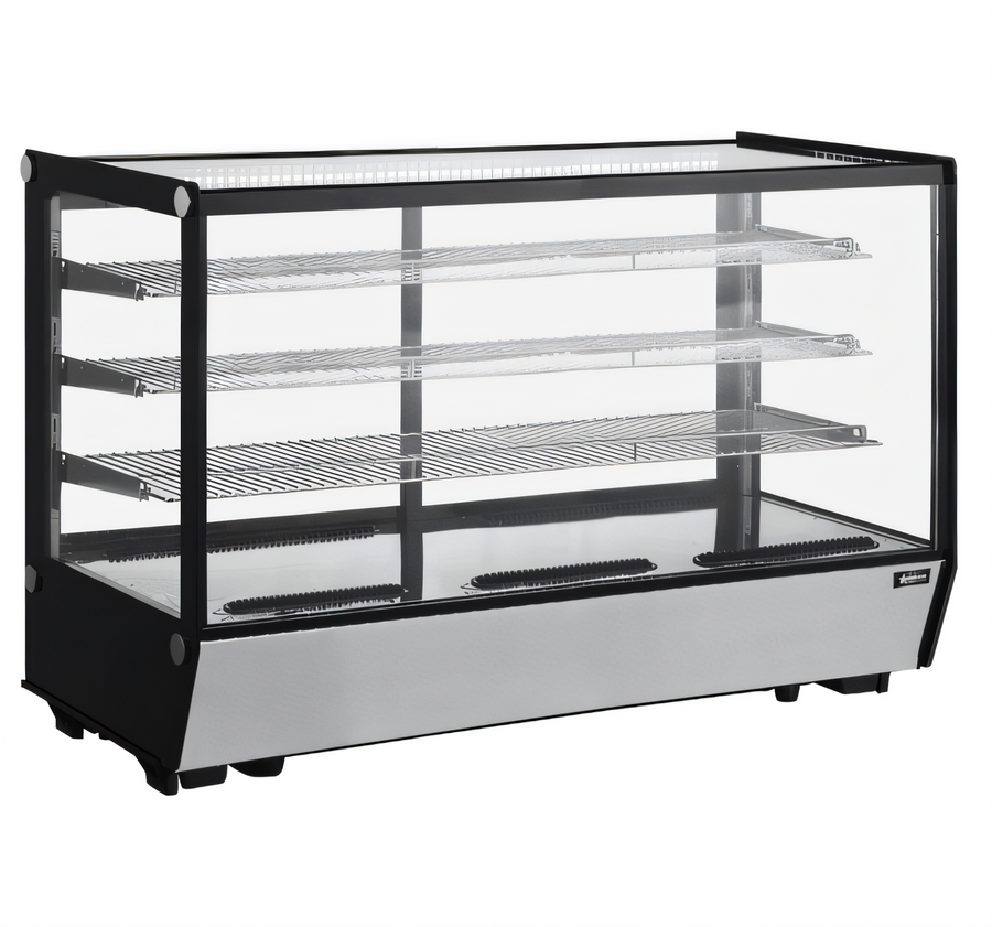 Product image #1 for Omcan Countertop Square Glass Refrigerated Display Case, 60 Inches, 9.78 Cu. Ft.
