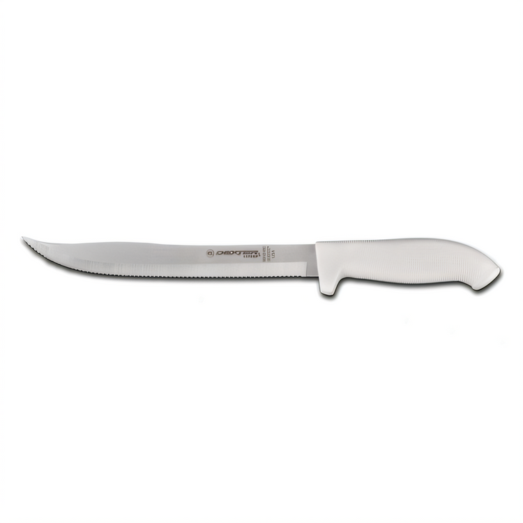 Product image #1 for Dexter Russell SofGrip 9-Inch Scalloped Utility Slicer Knife, White Soft Rubber Grip Handle