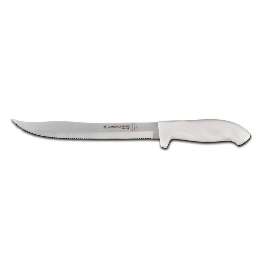 Product image #1 for Dexter Russell SofGrip 9-Inch Scalloped Utility Slicer Knife, White Soft Rubber Grip Handle