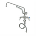 Thumbnail image #1 for T&S Brass UltraRinse Stainless Steel Single-Hole Deck-Mount Manual Mixing Faucet with 12-Inch Swing Nozzle and 1.5 GPM Spray Arm