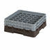 Thumbnail image #2 for Cambro Camrack® Full Size Low Profile 36-Compartment Glass Rack with 2 Soft Gray Extenders, Brown
