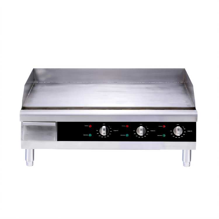 Product image #1 for Omcan 30-Inch Countertop Stainless Steel Electric Griddle with Smooth Plate, 220V, 4500W