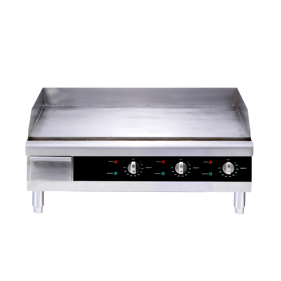 Product image #1 for Omcan 30-Inch Countertop Stainless Steel Electric Griddle with Smooth Plate, 220V, 4500W