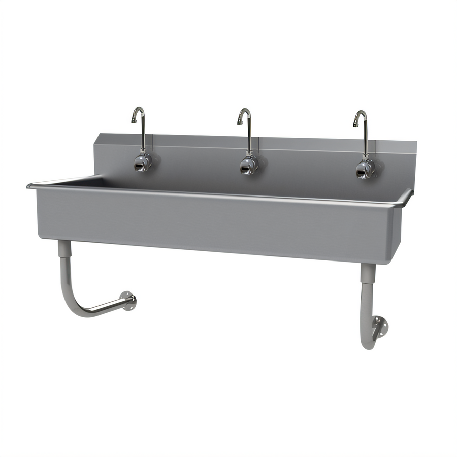 Product image #1 for Advance Tabco FS-WM-60EF 60-Inch Wall-Mounted 3-Station Multiwash Hand Sink with 3 Electronic Faucets