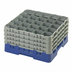 Thumbnail image #2 for Cambro Camrack Full Size Low-Profile 25-Compartment Glass Rack with 4 Soft Gray Extenders, Navy Blue