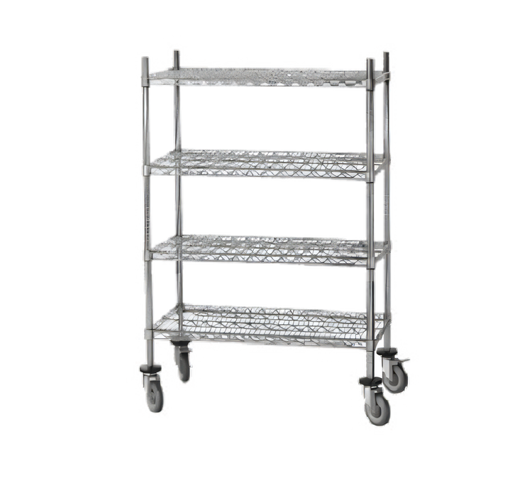 Product image #1 for Advance Tabco 4-Shelf Chrome Wire Mobile Cart with Rubber Casters, 24 x 60 Inches