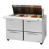 Thumbnail image #1 for Turbo Air PRO Series 48 1/4 Inch 2-Section Mega Top Sandwich/Salad Prep Table with 4 Drawers