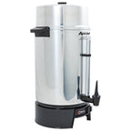 Thumbnail image #1 for Admiral Craft CUA100 100-Cup Countertop Electric Coffee Urn, Automatic Temperature Control, Silver-Plated Aluminum