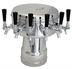 Thumbnail image #1 for Glastender Single-Column Mushroom Draft Dispensing Tower, 6 Faucets, Polished Brass, Glycol Cooled