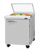 Thumbnail image #1 for Turbo Air PRO Series 28-Inch One-Section Sandwich/Salad Prep Table with Glass Lid, Rear-Mount Self-Contained Refrigeration, 8 Pans, 1 Door