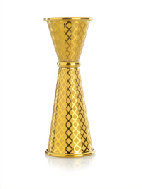 Barfly Diamond Lattice Japanese Style 1 oz x 2 oz Double Jigger, Gold-Plated 18/8 Stainless Steel