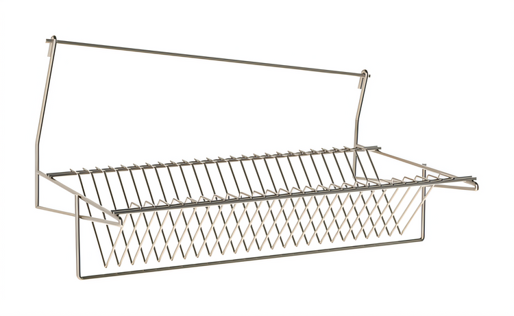 Product image #1 for Metro SmartWall Life Wall-Mounted 304 Stainless Steel Drying Shelf with Slanted Lid Holder