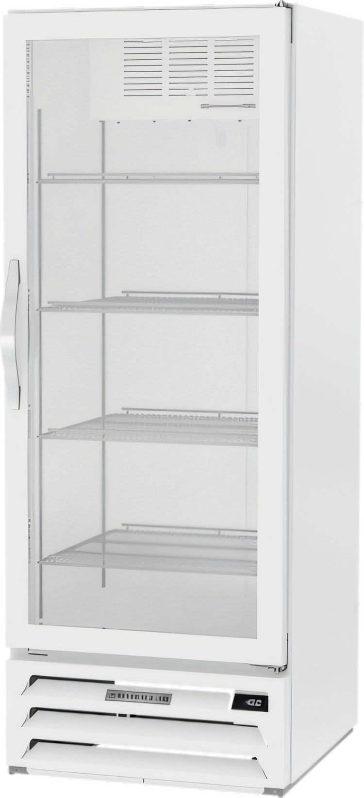 Product image #1 for Beverage Air MarketMax 1-Section Reach-In Glass Door Freezer Merchandiser, 11.9 Cu. Ft., White, Bottom-Mount, 115V