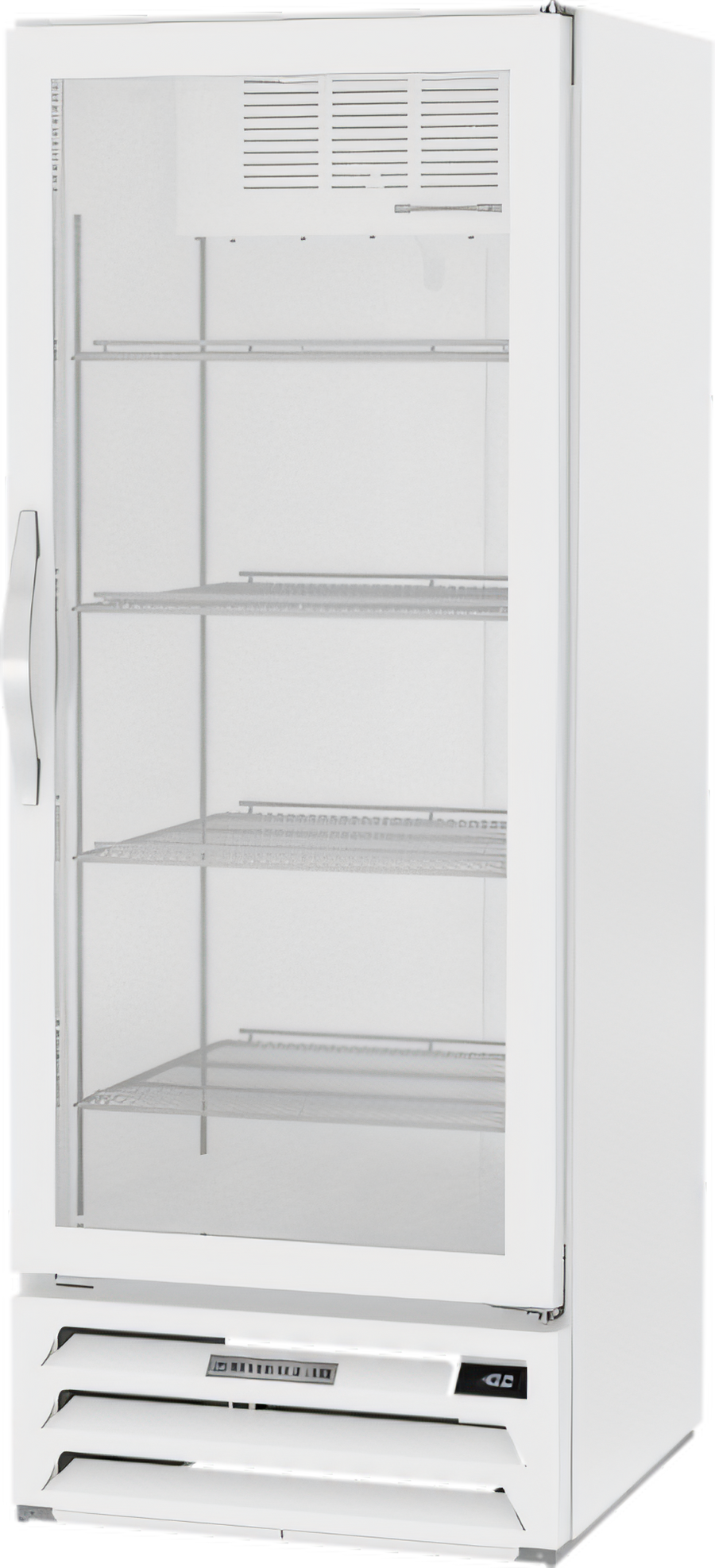 Product image #1 for Beverage Air MarketMax 1-Section Reach-In Glass Door Freezer Merchandiser, 11.9 Cu. Ft., White, Bottom-Mount, 115V