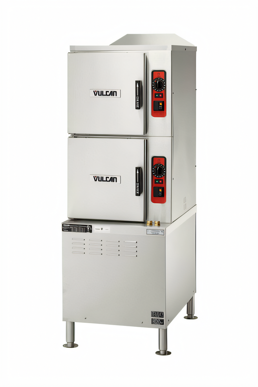 Product image #1 for Vulcan C24ET10 Electric Convection Steamer on Cabinet Base, 2-Compartment, 10-Pan Capacity