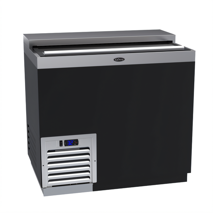 Product image #1 for Krowne 36-Inch Flat Top Bottle Cooler with Sliding Lid, Black Vinyl Exterior