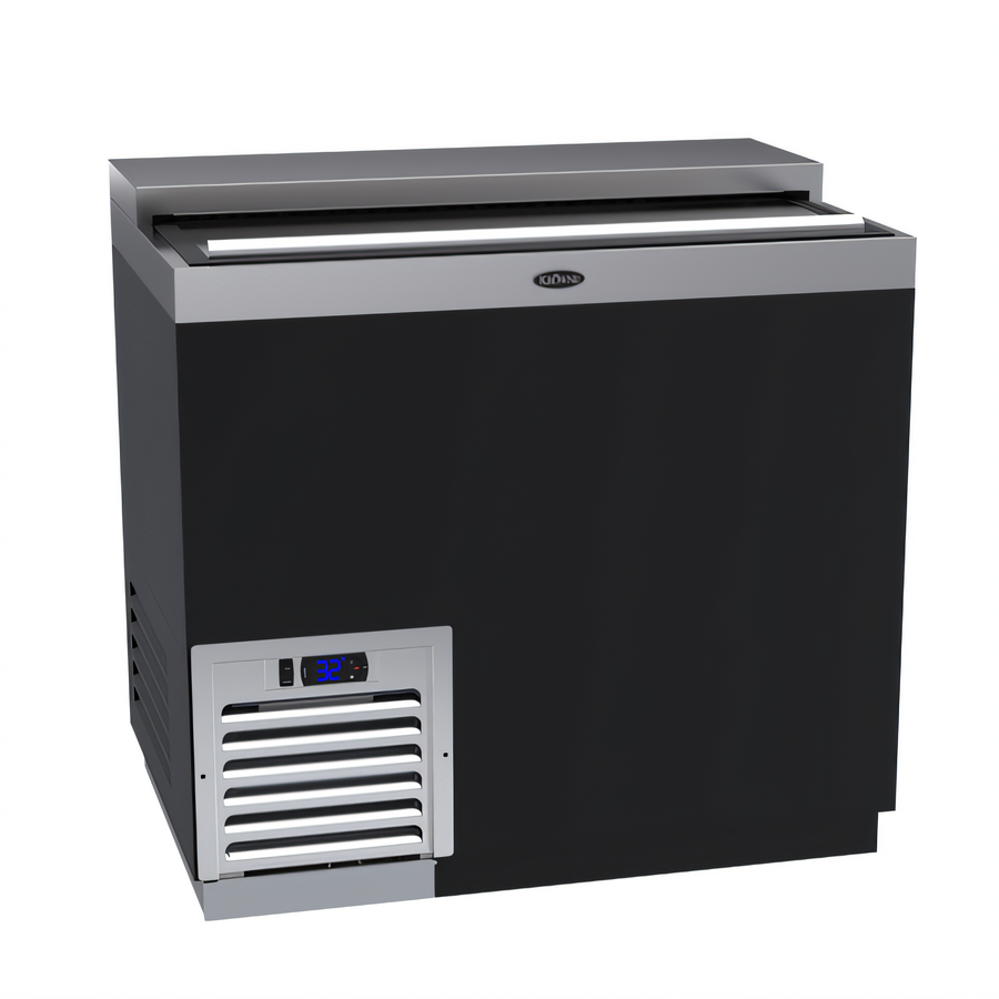 Product image #1 for Krowne 36-Inch Flat Top Bottle Cooler with Sliding Lid, Black Vinyl Exterior
