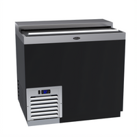 Krowne 36-Inch Flat Top Bottle Cooler with Sliding Lid, Black Vinyl Exterior