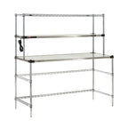 Thumbnail image #1 for Metro Super Erecta® Hot EZHS60W-KIT 60-Inch x 24-Inch Stainless Steel Heated Shelf Workstation, Open Base, Overhead Wire Shelf, 120V