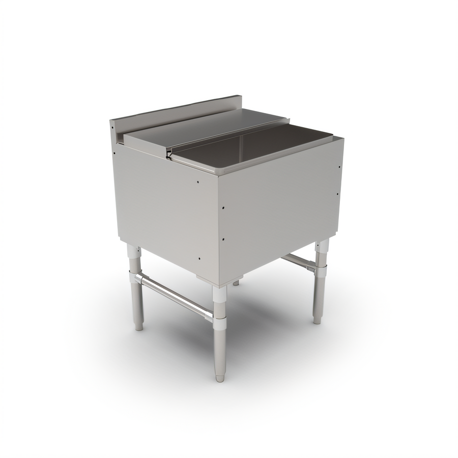 Product image #1 for John Boos 24-Inch x 21-Inch Stainless Steel Underbar Ice Bin/Cocktail Unit with Sliding Lid