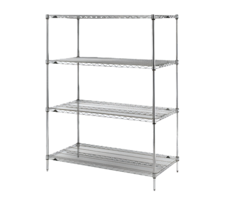 Product image #1 for Metro Super Erecta Stationary Starter Wire Shelving Unit, 48"W x 24"D x 63"H, 4 Shelves, Metroseal 3 Epoxy-Coated Green with Microban