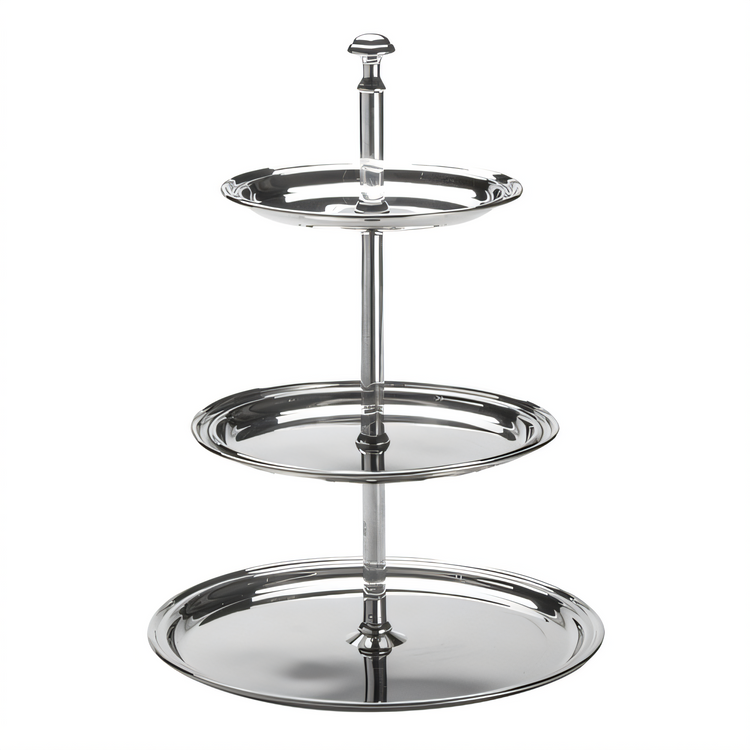 Product image #1 for American Metalcraft Three-Tier Round Stainless Steel Display Stand