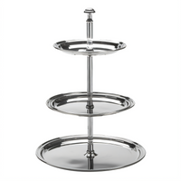 American Metalcraft Three-Tier Round Stainless Steel Display Stand