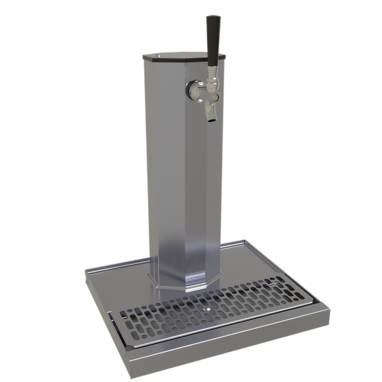 Product image #1 for Glastender Countertop Single-Faucet Glycol-Cooled Stainless Steel Column Draft Dispensing Tower