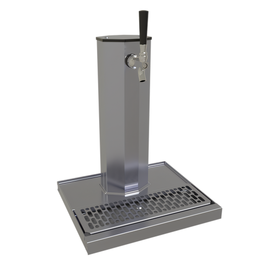 Product image #1 for Glastender Countertop Single-Faucet Glycol-Cooled Stainless Steel Column Draft Dispensing Tower