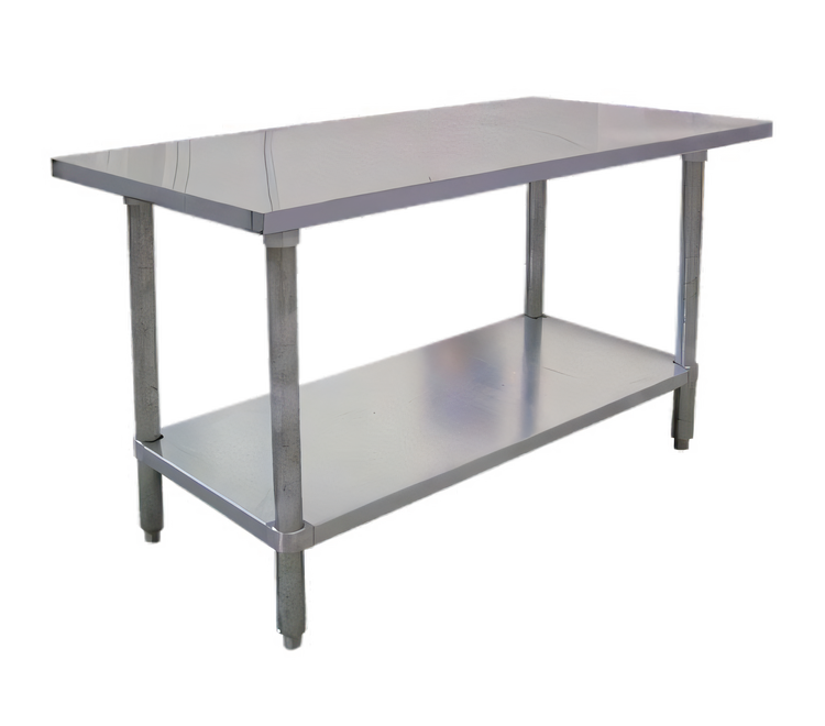 Product image #1 for Omcan 30" x 24" 18-Gauge 430 Stainless Steel Work Table with Galvanized Undershelf