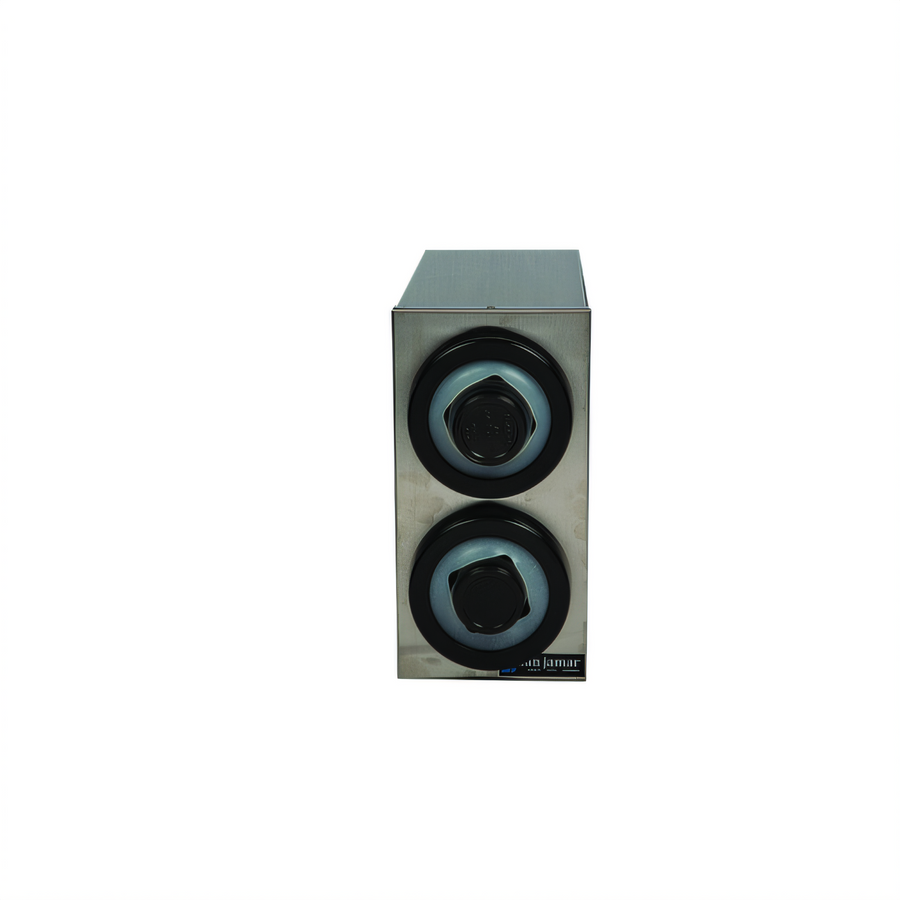 Product image #1 for San Jamar Stainless Steel Portion Cup Box System with 2 EZ-Fit Dispensers